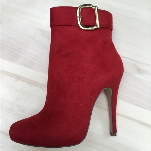 Michael Antonio Shoes - Michael Antonio red suede booties. Size 7M
